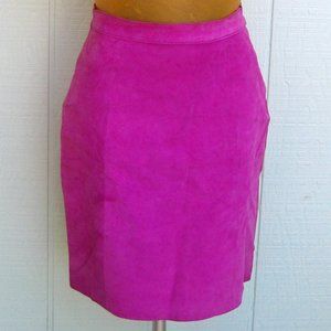 Hot pink suede skirt 1990's vintage